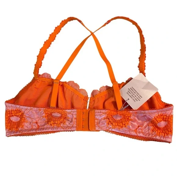 Savage X Fenty Perfect Poppies Unlined Lace Bralette Bra Women’s Size L - Picture 3 of 9